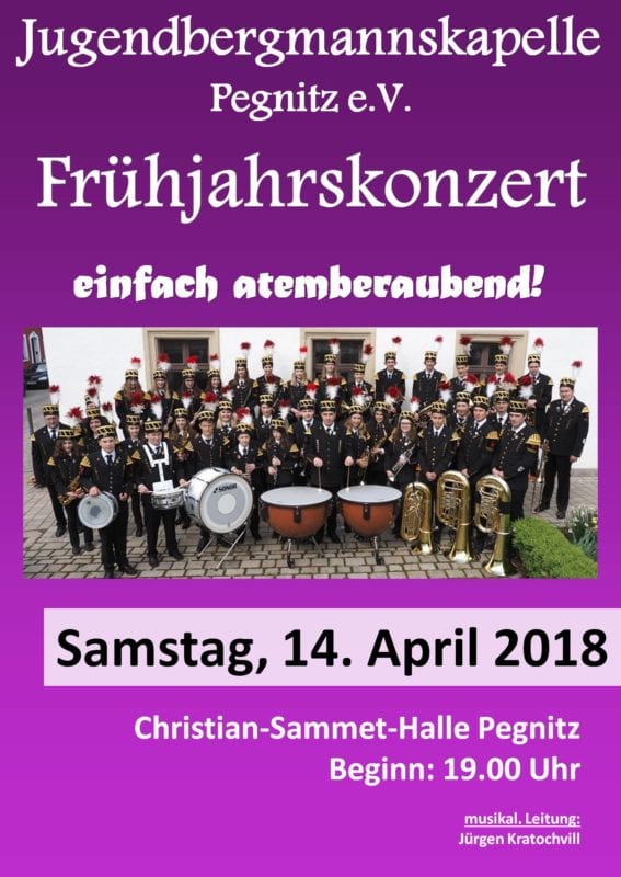 Frühjahrskonzert der Jugendbergmannskapelle Pegnitz, 14.04.2018